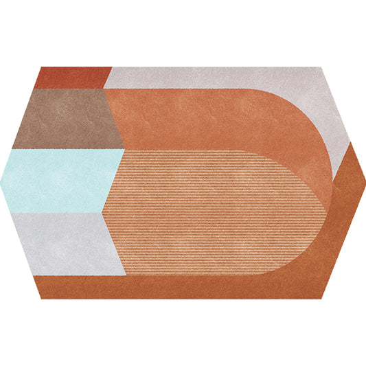 Nordic Novelty Irregular Rug in Grey and Brown Colorblock Pattern Rug Polyester Pet Friendly Carpet for Home Decoration