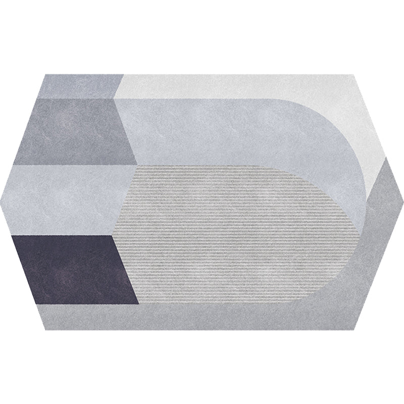 Nordic Novelty Irregular Rug in Grey and Brown Colorblock Pattern Rug Polyester Pet Friendly Carpet for Home Decoration Clearhalo 'Area Rug' 'Rug' 1715098