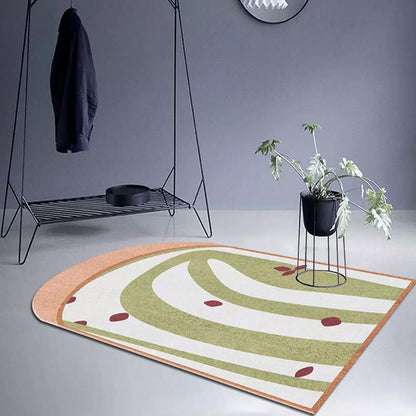 Grey and Green Irregular Rug Bedroom Novelty Color Block Pattern Area Rug Polyester Anti-Slip Carpet Green Clearhalo 'Area Rug' 'Rug' 1715117