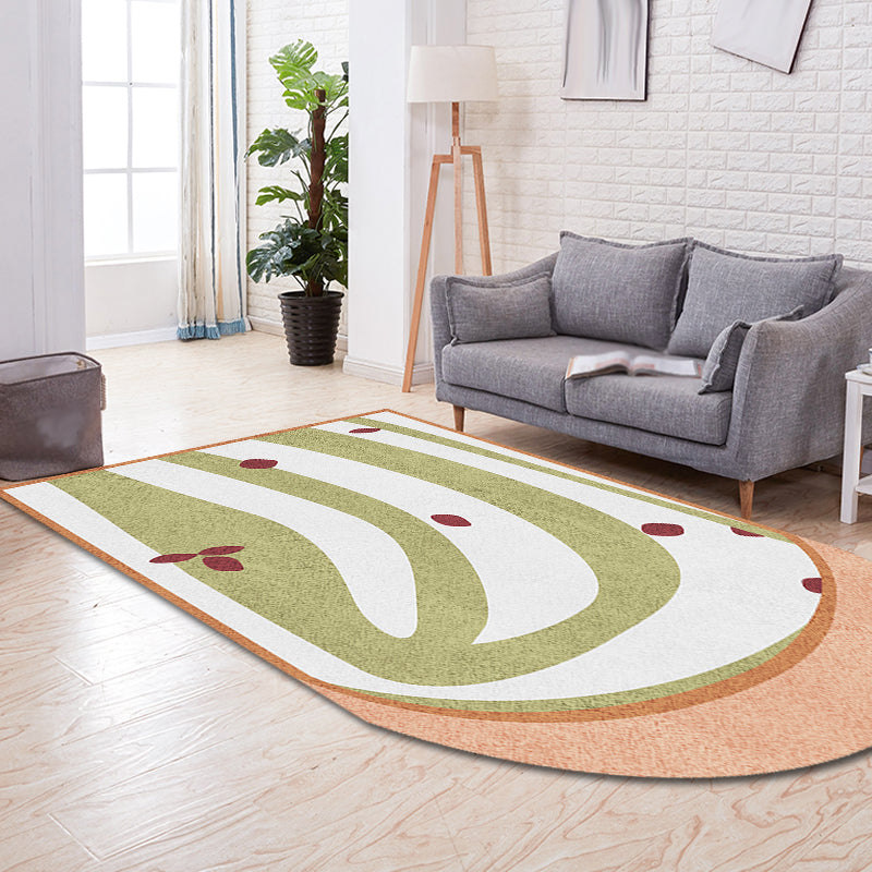 Grey and Green Irregular Rug Bedroom Novelty Color Block Pattern Area Rug Polyester Anti-Slip Carpet Clearhalo 'Area Rug' 'Rug' 1715118