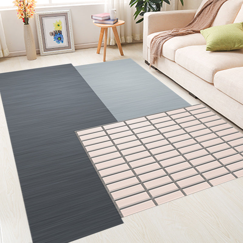 Novelty Living Room Irregular Rug in Grey Color Block Rectangle Print Rug Polyester Pet Friendly Area Rug Grey Clearhalo 'Area Rug' 'Rug' 1715159
