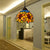 1 Head Ceiling Lamp Tiffany-Style Wide Flare Green/Orange Hand Cut Glass Pendant Ceiling Light for Living Room Orange Clearhalo 'Ceiling Lights' 'Close To Ceiling Lights' 'Industrial' 'Middle Century Pendants' 'Pendant Lights' 'Pendants' 'Tiffany close to ceiling' 'Tiffany Pendants' 'Tiffany' Lighting' 171518