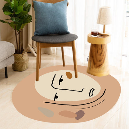 Modern Novelty Irregular Rug in Brown Abstract Painting Pattern Rug Polyester Washable Carpet for Home Decoration Brown Clearhalo 'Area Rug' 'Rug' 1715211