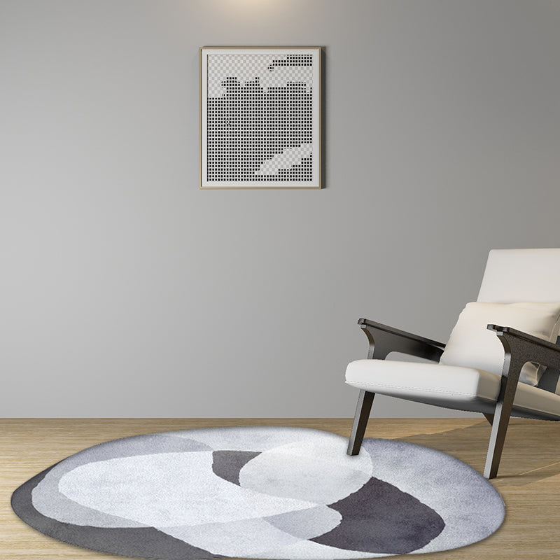Green and Grey Irregular Rug Bedroom Novelty Colorblock Pattern Area Rug Polyester Machine Washable Carpet Black Clearhalo 'Area Rug' 'Rug' 1715328