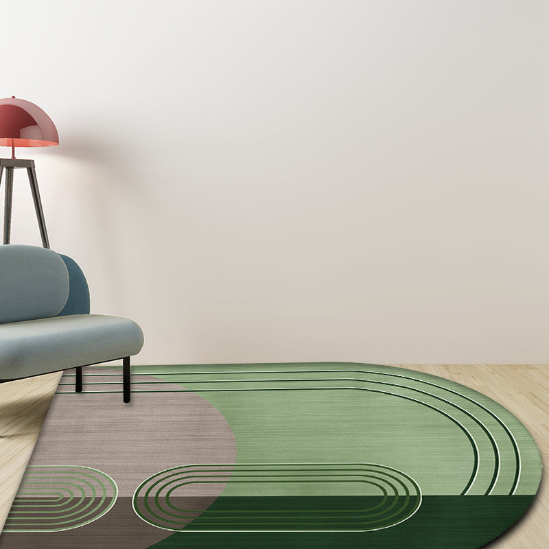 Modern Irregular Novelty Rug in Green and Blue Color Block Pattern Rug Polyester Washable Carpet for Home Decoration Green Clearhalo 'Area Rug' 'Rug' 1715331