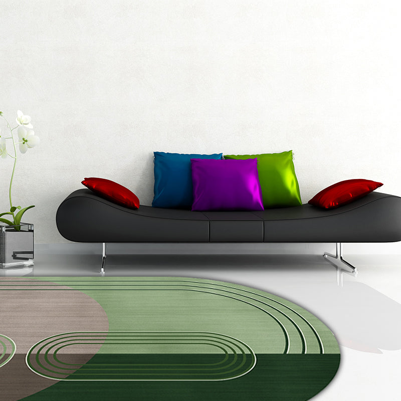Modern Irregular Novelty Rug in Green and Blue Color Block Pattern Rug Polyester Washable Carpet for Home Decoration Clearhalo 'Area Rug' 'Rug' 1715332