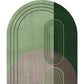 Modern Irregular Novelty Rug in Green and Blue Color Block Pattern Rug Polyester Washable Carpet for Home Decoration Clearhalo 'Area Rug' 'Rug' 1715333
