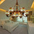 Baroque Style Chandeliers for Dining Room Art Glass Hanging Fixture with Curved/Straight Arm and Dome Shade Brown Straight Clearhalo 'Ceiling Lights' 'Chandeliers' 'Close To Ceiling Lights' 'Industrial' 'Middle Century Chandeliers' 'Tiffany Chandeliers' 'Tiffany close to ceiling' 'Tiffany' Lighting' 171535