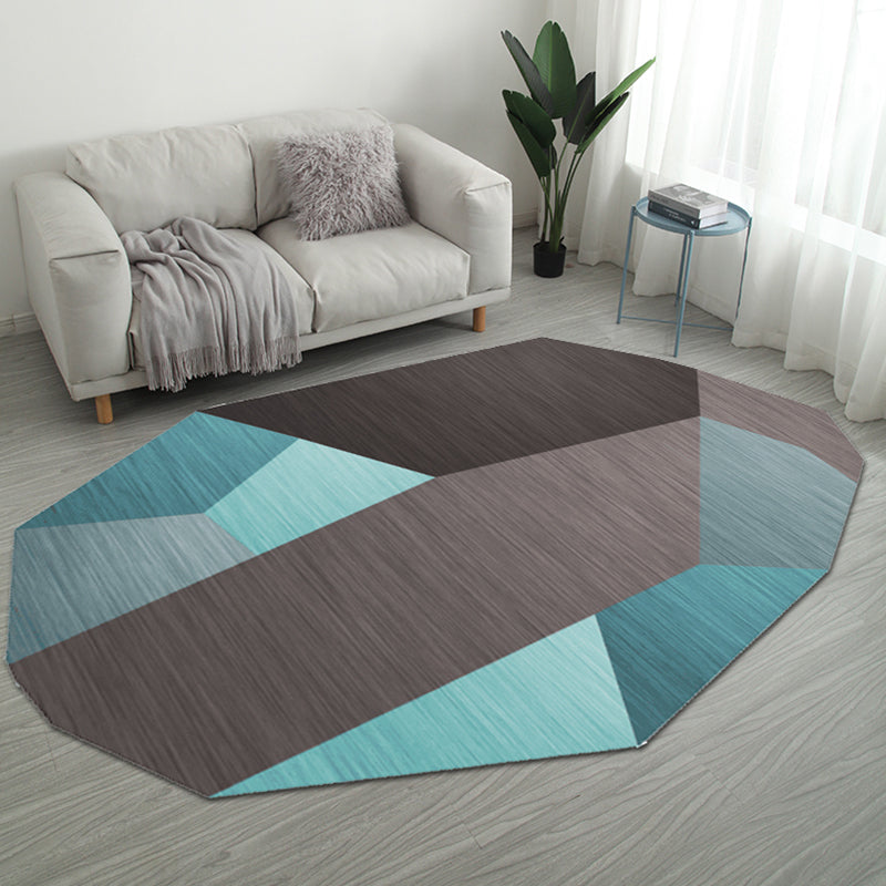 Casual Bedroom Irregular Rug in Grey and Ivory Color Block Print Rug Polyester Washable Area Rug Brown Clearhalo 'Area Rug' 'Rug' 1715434