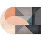 Contemporary Novelty Rug in Red and Orange Color Block Stripe Pattern Rug Polyester Non-Slip Carpet for Home Decor Clearhalo 'Area Rug' 'Rug' 1715501