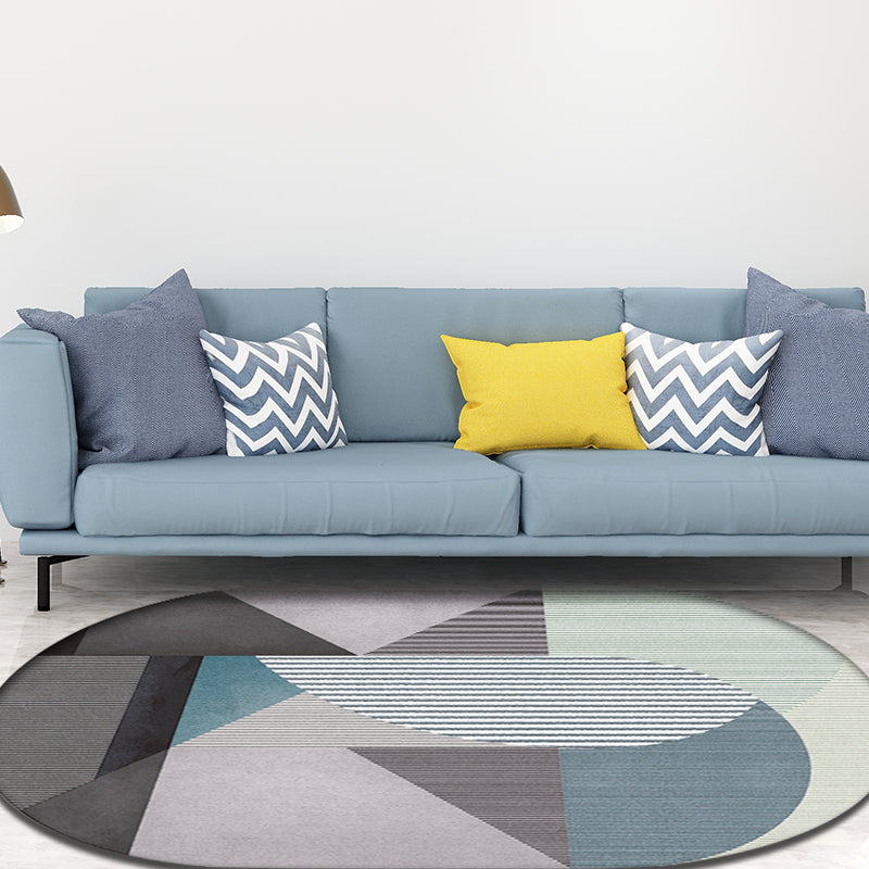Contemporary Novelty Rug in Red and Orange Color Block Stripe Pattern Rug Polyester Non-Slip Carpet for Home Decor Clearhalo 'Area Rug' 'Rug' 1715503