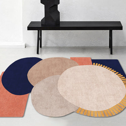 Minimalist Novelty Irregular Rug in Brown Colorblock Pattern Rug Polyester Anti-Slip Carpet for Home Decoration Brown Clearhalo 'Area Rug' 'Rug' 1715587