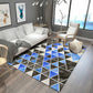 Modern Living Room Rug in Grey and Blue Geometric Triangle Hexagon Print Rug Polyester Anti-Slip Area Rug Blue Clearhalo 'Area Rug' 'Modern' 'Rugs' Rug' 1715611