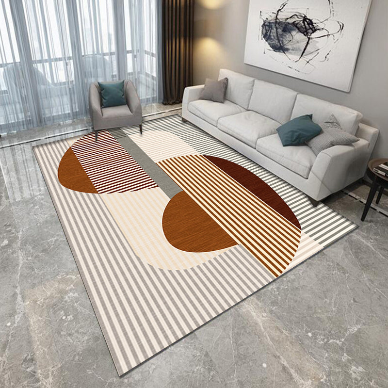 Pink and Brown Bedroom Rug Modern Colorblock Geometric Pattern Area Rug Polyester Stain-Resistant Carpet Brown Clearhalo 'Area Rug' 'Modern' 'Rugs' Rug' 1715685