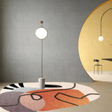 Simple Novelty Irregular Rug in Brown Abstract Pattern Rug Polyester Machine Washable Carpet for Home Decor