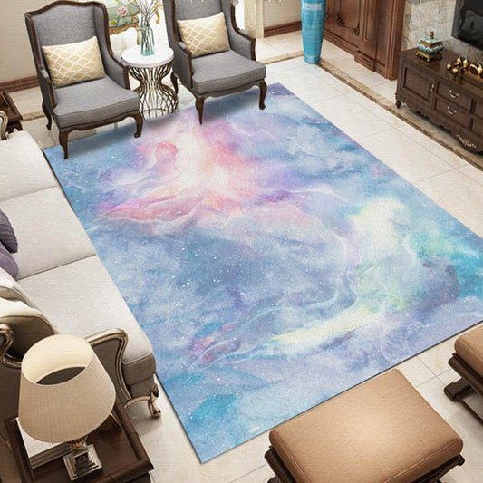 Purple and Blue Bedroom Rug Modern Galaxy Pattern Area Rug Polyester Stain-Resistant Carpet Pink Clearhalo 'Area Rug' 'Modern' 'Rugs' Rug' 1715719
