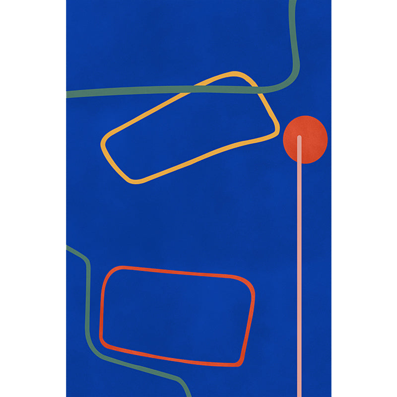 Nordic Modernism Rug Blue and Yellow Abstract Rug Pet Friendly Anti-Slip Carpet for Bedroom Clearhalo 'Area Rug' 'Rug' 1715729