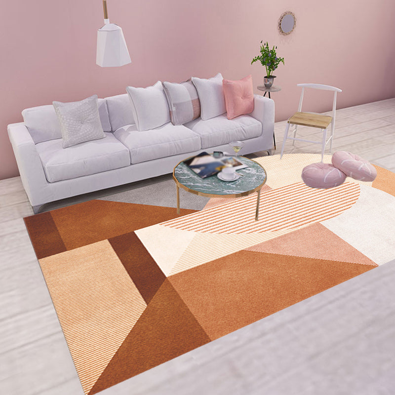 Contemporary Novelty Irregular Rug in Green and Brown Colorblock Pattern Rug Polyester Washable Carpet for Home Decor Light Brown Clearhalo 'Area Rug' 'Rug' 1715750