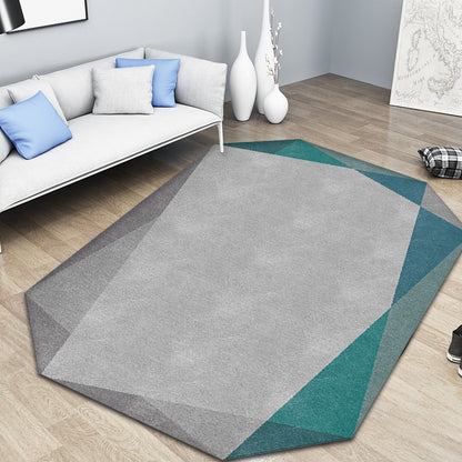 Nordic Irregular Novelty Rug in Grey Color Block Pattern Rug Polyester Non-Slip Backing Carpet for Home Decoration Grey Clearhalo 'Area Rug' 'Rug' 1715775