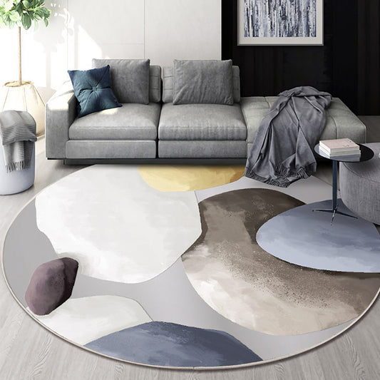 Multicolor Bedroom Rug Contemporary Colorblock Rug Washable Pet Friendly Non-Slip Backing Carpet Grey Clearhalo 'Area Rug' 'Modern' 'Rugs' Rug' 1715798