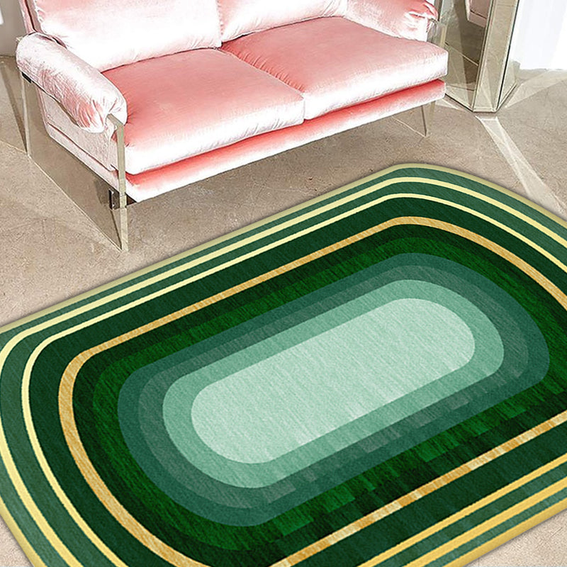 Novelty Living Room Irregular Rug in Green Color Block Print Rug Polyester Stain-Resistant Area Rug Clearhalo 'Area Rug' 'Modern' 'Rugs' Rug' 1715818
