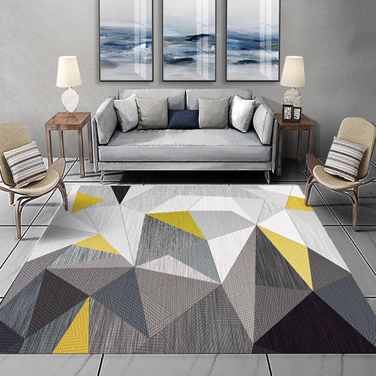 Multicolor Geometric Pattern Rug Polyester Simple Rug Washable Pet Friendly Carpet Area Rug for Living Room Light Gray Clearhalo 'Area Rug' 'Modern' 'Rugs' Rug' 1715845