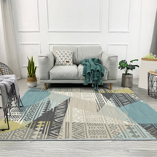 Multicolor Geometric Pattern Rug Polyester Simple Rug Washable Pet Friendly Carpet Area Rug for Living Room Blue Clearhalo 'Area Rug' 'Modern' 'Rugs' Rug' 1715852