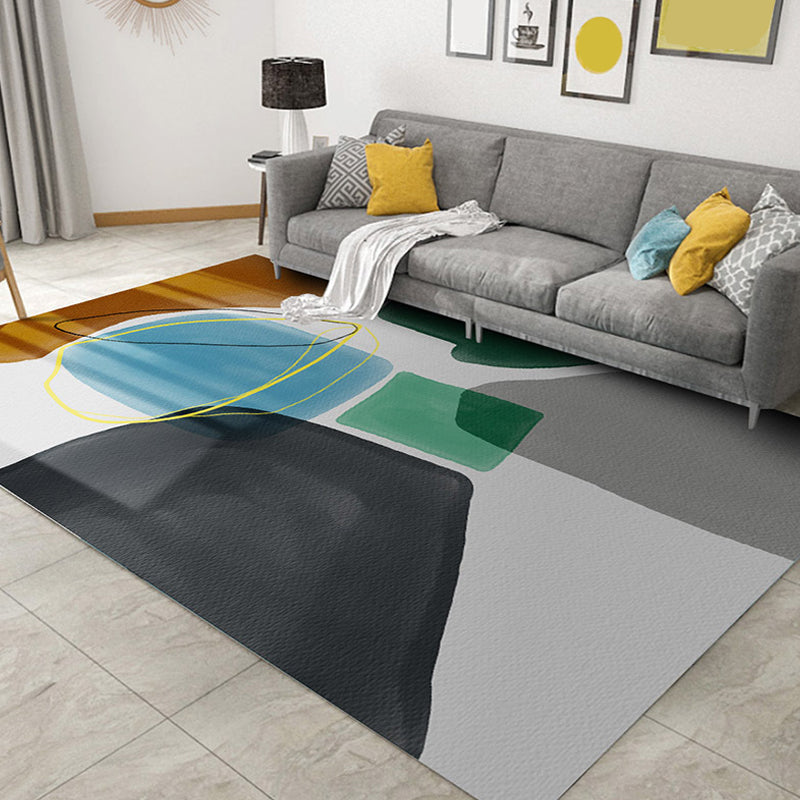 Multicolor Geometric Pattern Rug Polyester Simple Rug Washable Pet Friendly Carpet Area Rug for Living Room Grey Clearhalo 'Area Rug' 'Modern' 'Rugs' Rug' 1715853
