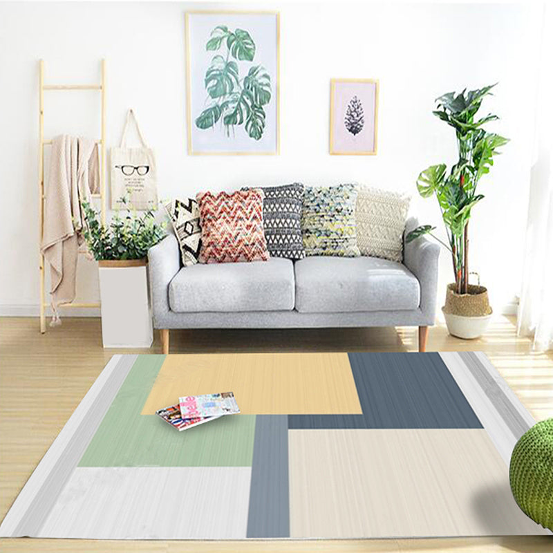 Minimalist Colorblock Geometric Pattern Rug Polyester Rug Anti-Slip Backing Pet Friendly Washable Carpet for Living Room Yellow Clearhalo 'Area Rug' 'Modern' 'Rugs' Rug' 1715888