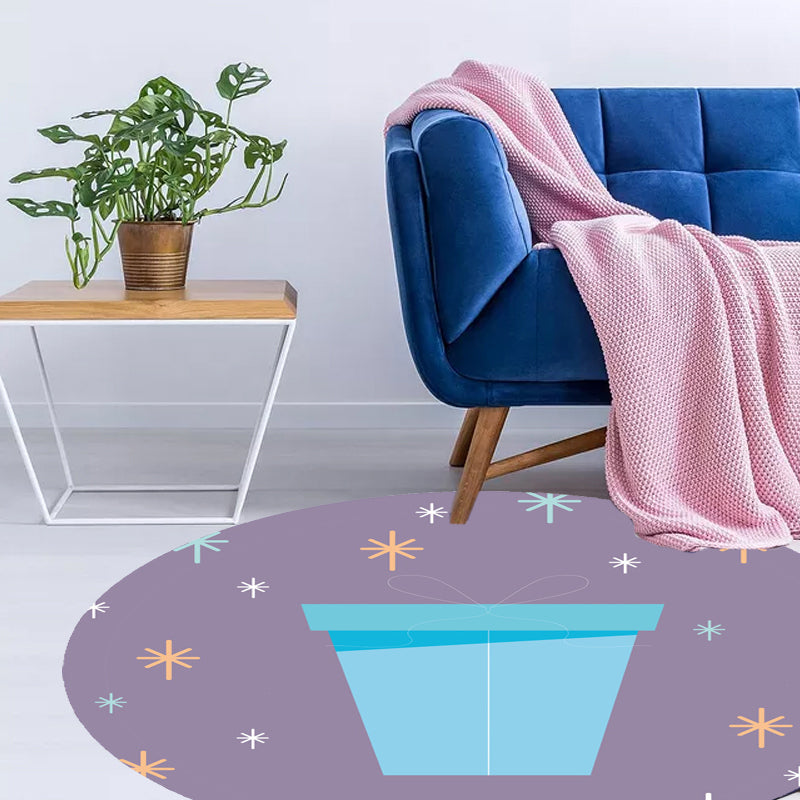 Pink and Purple Kids Rug Polyester Diamond and Socks Pattern Rug Pet Friendly Washable Anti-Slip Backing Carpet for Decoration Purple Clearhalo 'Area Rug' 'Rug' 1715902