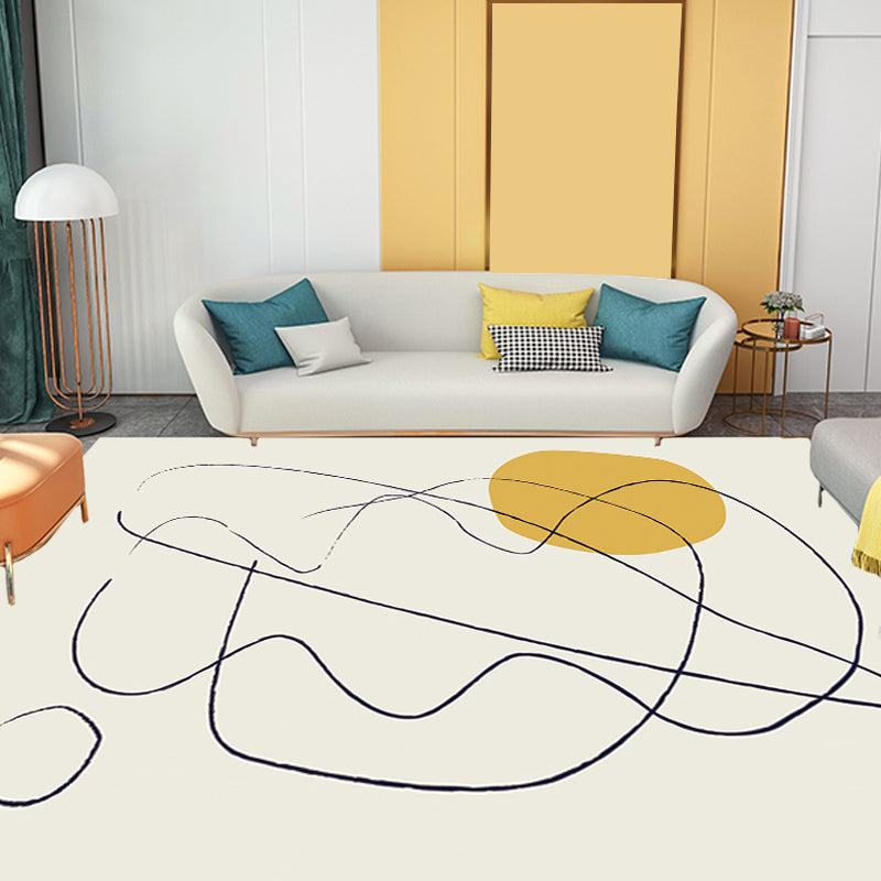 Multicolor Character Pattern Rug Polyester Casual Rug Pet Friendly Washable Carpet for Bedroom Yellow Clearhalo 'Area Rug' 'Rug' 1715914