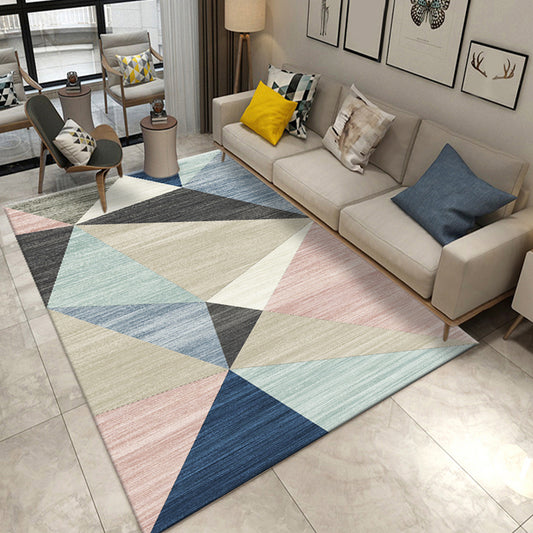 Unique Colorblock Geometric Pattern Rug Polyester Modernist Rug Pet Friendly Anti-Slip Backing Area Rug for Living Room Light Apricot Clearhalo 'Area Rug' 'Modern' 'Rugs' Rug' 1715932