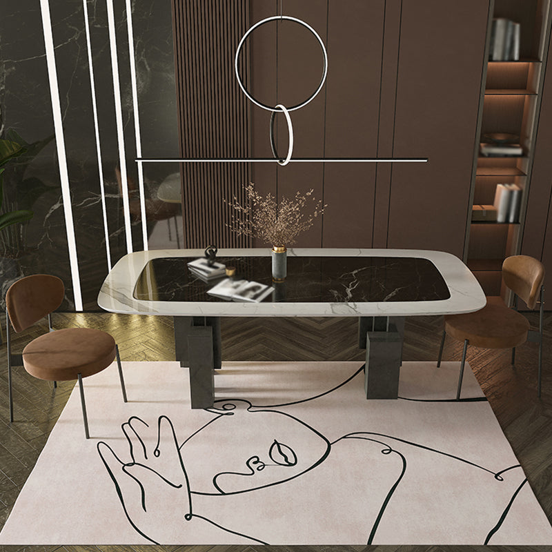 Contemporary Figure Pattern Rug Multicolor Polyester Rug Washable Pet Friendly Area Rug for Bedroom Pink Clearhalo 'Area Rug' 'Rug' 1716027