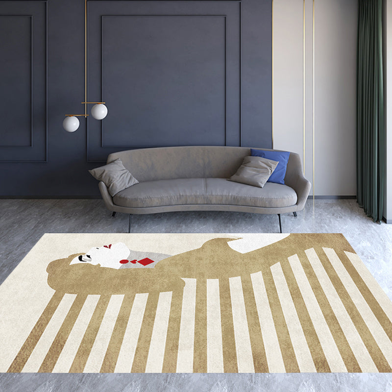 Contemporary Figure Pattern Rug Multicolor Polyester Rug Washable Pet Friendly Area Rug for Bedroom Brown Clearhalo 'Area Rug' 'Rug' 1716030
