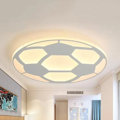 Sport Flat Soccer Flush Ceiling Light Acrylic Ceiling Mount Light in White for Kid Bedroom White Clearhalo 'Ceiling Lights' 'Close To Ceiling Lights' 'Close to ceiling' 'Flush mount' Lighting' 171607