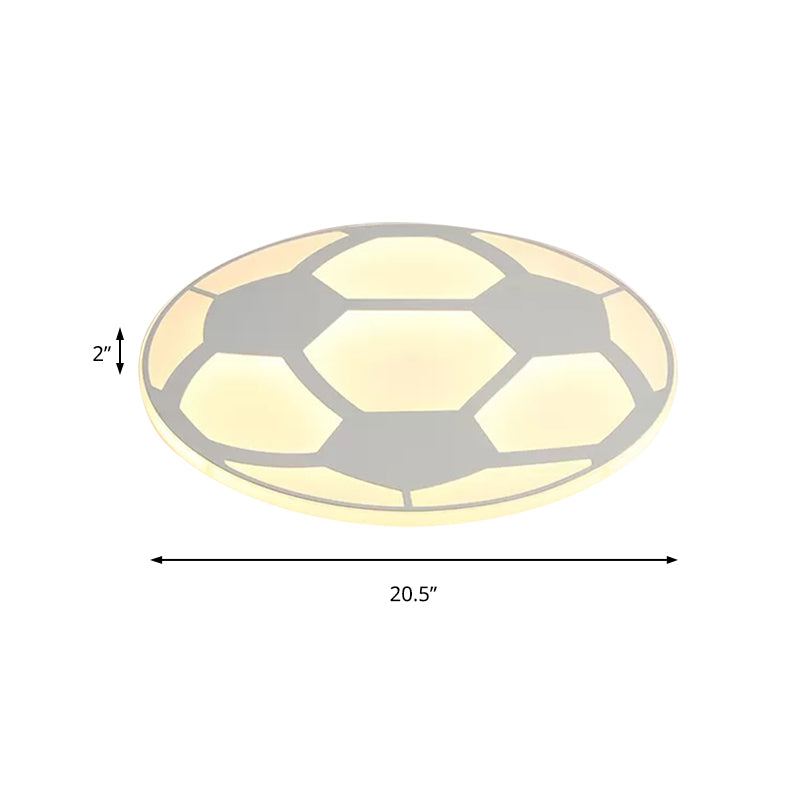 Sport Flat Soccer Flush Ceiling Light Acrylic Ceiling Mount Light in White for Kid Bedroom Clearhalo 'Ceiling Lights' 'Close To Ceiling Lights' 'Close to ceiling' 'Flush mount' Lighting' 171611
