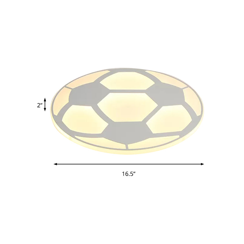 Sport Flat Soccer Flush Ceiling Light Acrylic Ceiling Mount Light in White for Kid Bedroom Clearhalo 'Ceiling Lights' 'Close To Ceiling Lights' 'Close to ceiling' 'Flush mount' Lighting' 171612