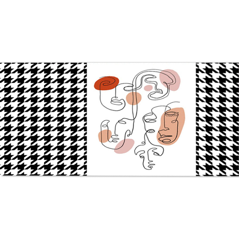 Pink Houndstooth Pattern Rug Polyester Modernist Rug Pet Friendly Anti-Slip Backing Area Rug for Living Room Clearhalo 'Area Rug' 'Rug' 1716120