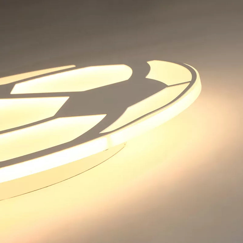 Sport Flat Soccer Flush Ceiling Light Acrylic Ceiling Mount Light in White for Kid Bedroom Clearhalo 'Ceiling Lights' 'Close To Ceiling Lights' 'Close to ceiling' 'Flush mount' Lighting' 171614