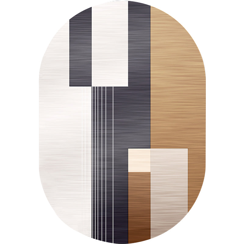 Novelty Living Room Rug in Brown and Ivory Color Block Print Rug Polyester Stain-Resistant Area Rug Clearhalo 'Area Rug' 'Rug' 1716282