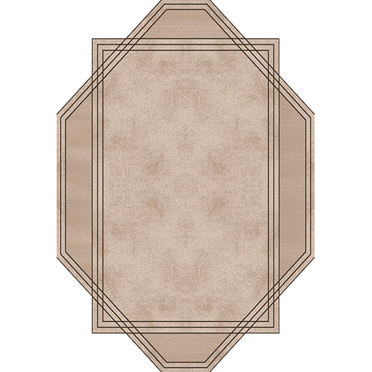 Brown Bedroom Rug Novelty Solid Color Area Rug Polyester Pet Friendly Anti-Slip Carpet