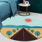 Kids Road Pattern Rug Yellow and Blue Polyester Rug Washable Pet Friendly Non-Slip Area Rug for Child's Bedroom Clearhalo 'Area Rug' 'Rug' 1716357