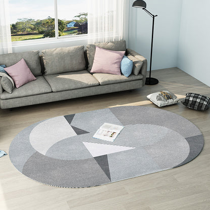 Grey and Blue Bedroom Rug Novelty Colorblock Stripe Pattern Area Rug Polyester Pet Friendly Carpet Grey Clearhalo 'Area Rug' 'Rug' 1716416