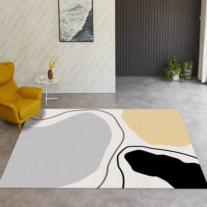 Novelty Abstract Rug Beige Polyester Rug Non-Slip Backing Washable Pet Friendly Area Rug for Living Room Grey Clearhalo 'Area Rug' 'Rug' 1716419