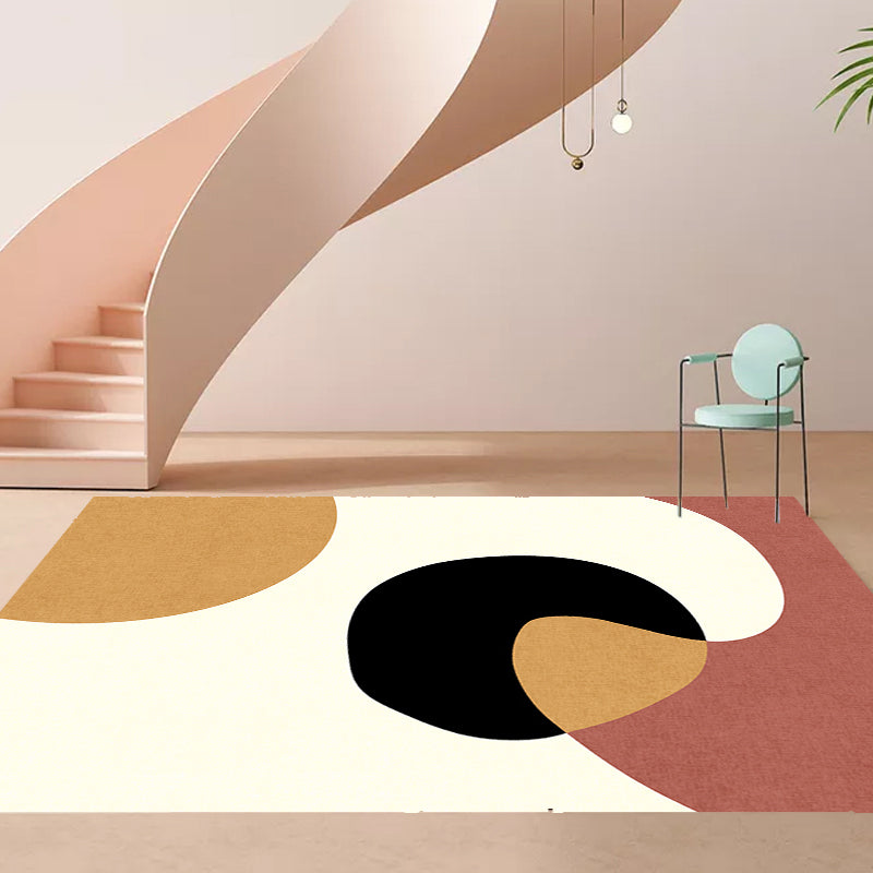 Novelty Abstract Rug Beige Polyester Rug Non-Slip Backing Washable Pet Friendly Area Rug for Living Room Red Clearhalo 'Area Rug' 'Rug' 1716429