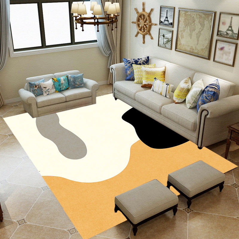 Novelty Abstract Rug Beige Polyester Rug Non-Slip Backing Washable Pet Friendly Area Rug for Living Room Yellow Clearhalo 'Area Rug' 'Rug' 1716432