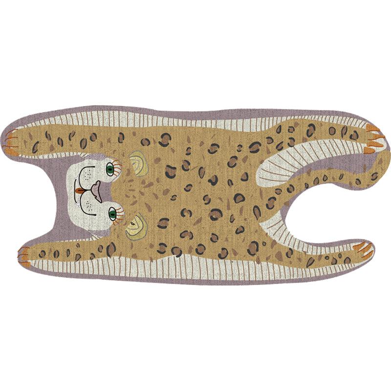 Kids Irregular Bedroom Rug in Yellow and Purple Animal Leopard Print Rug Polyester Non-Slip Backing Area Rug Clearhalo 'Area Rug' 'Rug' 1716484