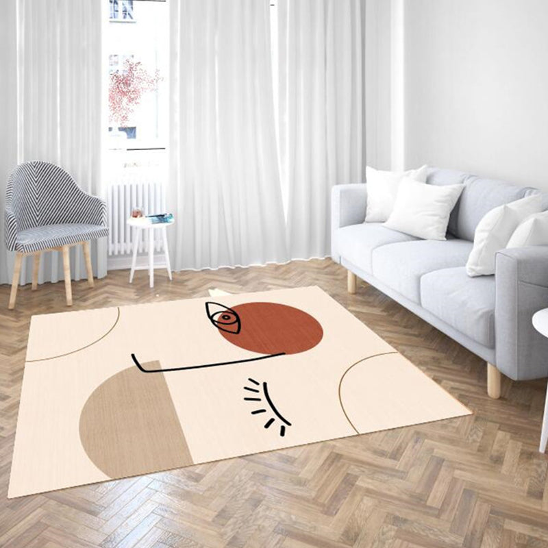 Brown and Beige Abstract Rug Polyester Nordic Rug Pet Friendly Washable Carpet for Living Room Light Brown Clearhalo 'Area Rug' 'Rug' 1716492