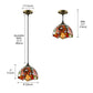 Tiffany-Style Hemisphere Pendant Lamp 1 Bulb Red/Orange/Orange-Green Stained Art Glass Ceiling Hanging Light Clearhalo 'Ceiling Lights' 'Industrial' 'Middle Century Pendants' 'Pendant Lights' 'Pendants' 'Tiffany close to ceiling' 'Tiffany Pendants' 'Tiffany' Lighting' 171655