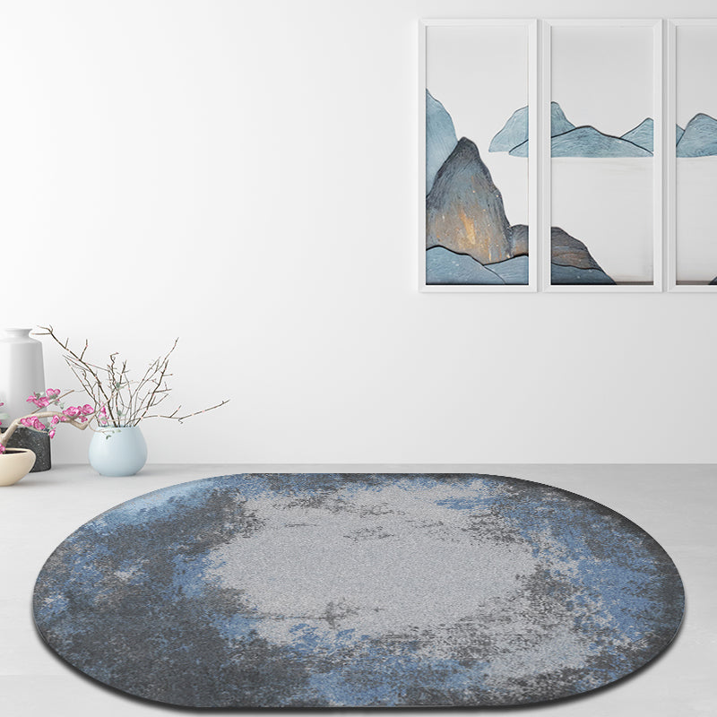 Simple Novelty Rug in Blue and Grey Color Block Pattern Rug Polyester Washable for Home Decoration Blue Clearhalo 'Area Rug' 'Rug' 1716570